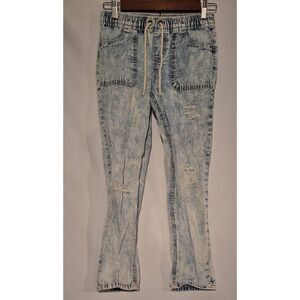 Justice‎ Girls Bleached Distressed Girlfriend Jeans Size 10